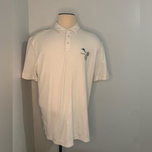 Tommy Bahama Shirt Adult XXL White Short Sleeve Island Zone Polo Spellout Men's